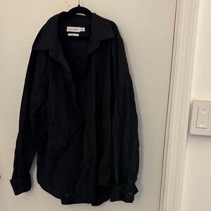 Calvin Klein Women's Black Button Down Shirt Classic Fit